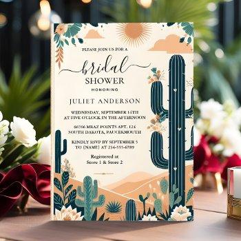 fiesta cactus travel mexicans bridal shower invitation