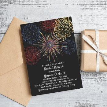 fireworks sky fourth of july bridal shower invitation