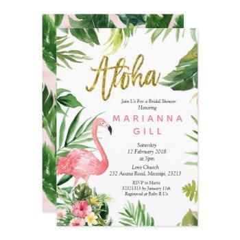 flamingo bridal shower invitation