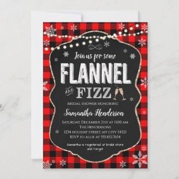 flannel and fizz bridal shower buffalo plaid  invitation