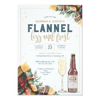 Flannel Fizz And Frost Couples Shower Invitation Front View