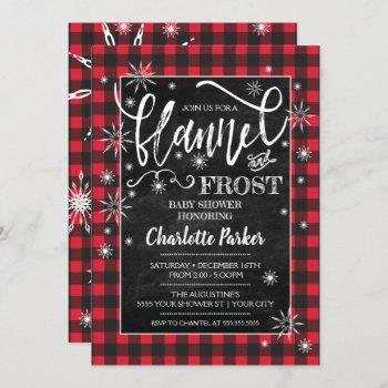 flannel & frost baby shower invitation