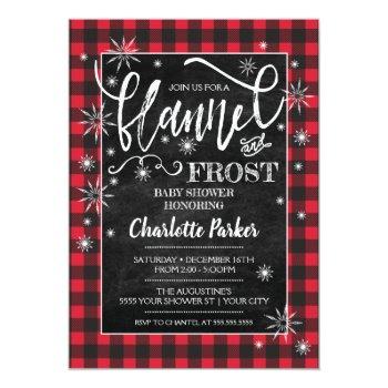 Flannel & Frost Baby Shower Invitation Front View