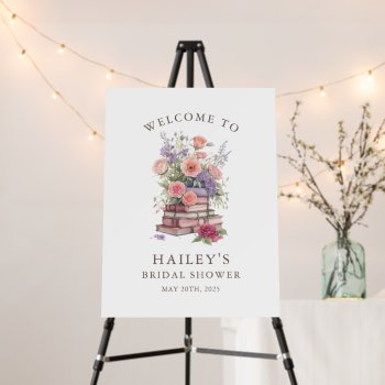 floral a new chapter bridal shower welcome sign