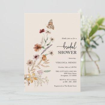 floral boho bridal shower invitation