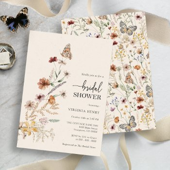 floral boho bridal shower invitation
