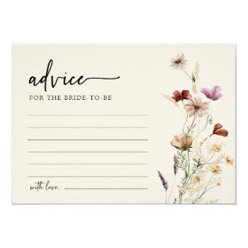 Floral Bridal Shower Advice Card Front View