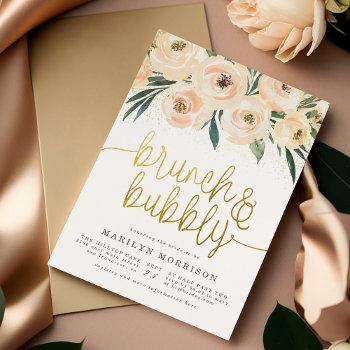 floral brunch & bubbly bridal shower invitation