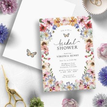 floral butterfly bridal shower invitation