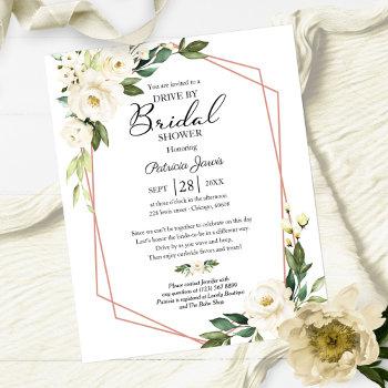 floral drive by bridal shower budget invitation