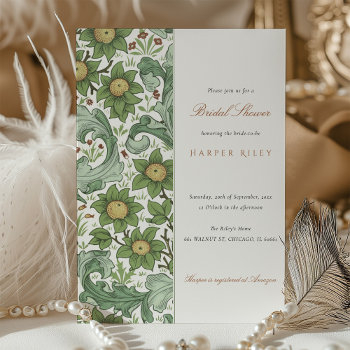 floral elegance bridal shower invitation