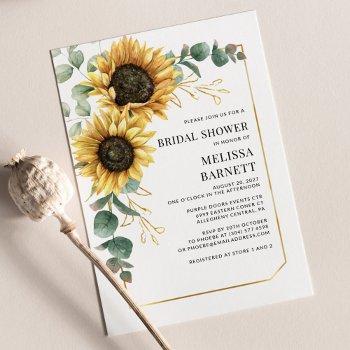 floral eucalyptus sunflower bridal shower invite