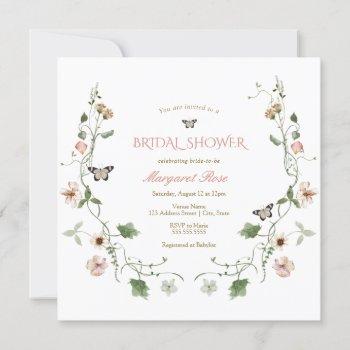 floral fairytale garden bridal shower invitation