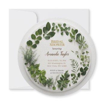 floral greenery elegant bridal shower invitation