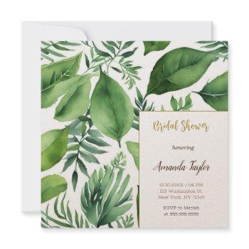 floral greenery minimal calligraphy bridal shower invitation
