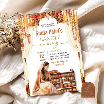 floral india bangle choora ceremony invitation