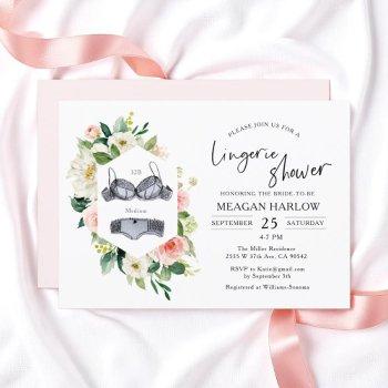 floral lingerie shower underwear party invitation