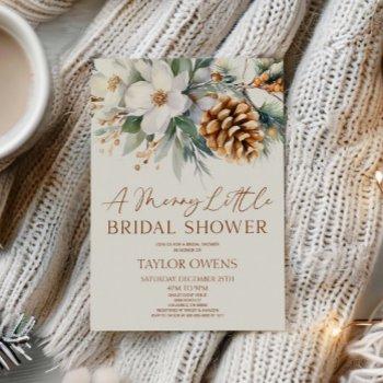 floral pine tree a merry little bridal shower invitation