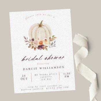 floral pumpkin plum & terracotta bridal shower invitation