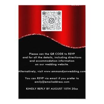 Floral Qr Code Glitter Borders Red Wine Black Front View