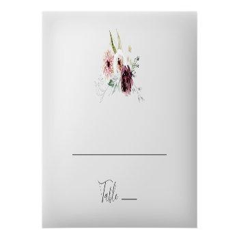 Floral Romance Flat Wedding Place Card Front View