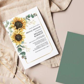 floral sunflower bridal shower invitation