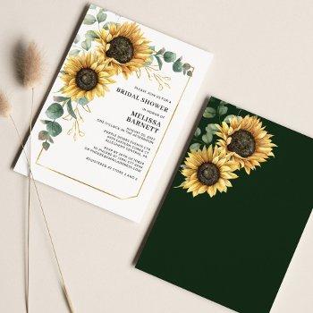 floral sunflower eucalyptus bridal shower invite