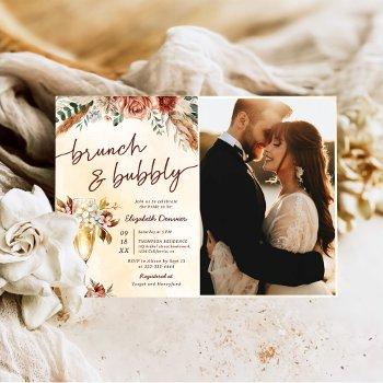 floral terracotta boho bridal shower photo invitation