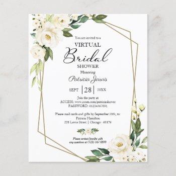 floral virtual bridal shower budget invitation