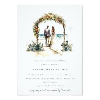 Floral Wedding Arch Beach Seascape Front View