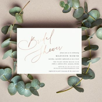 foil script | simple elegant bridal shower foil invitation
