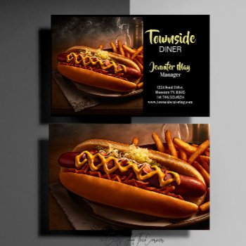 food diner hotdog and fries restaurant business card