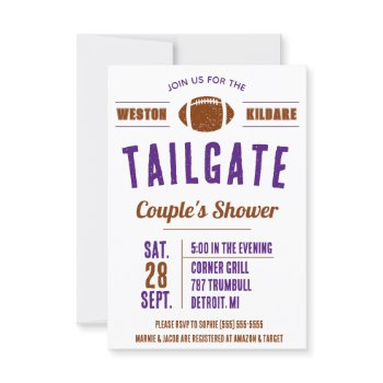 football tailgating couples' bridal shower invitat invitation