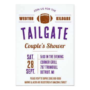 Football Tailgating Couples' Bridal Shower Invitat Invitation Front View