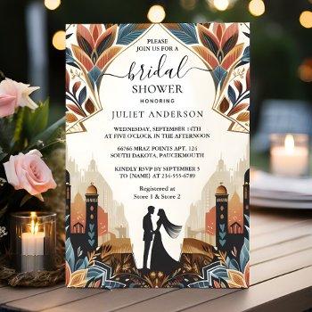 for retro arabic exotic bold damask bridal shower invitation