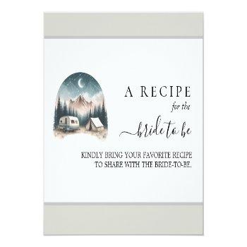 Forest Wood Sky Tree Fire Camping Bridal Shower Enclosure Card Front View