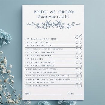 french blue 'bride or groom' bridal shower game 