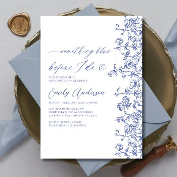 french chinoiserie something blue bridal shower invitation