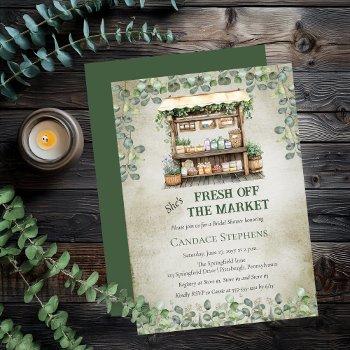 fresh off the market farm stand bridal shower invitation