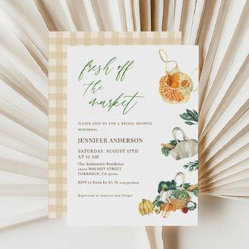 fresh off the market farmers market bridal shower invitation