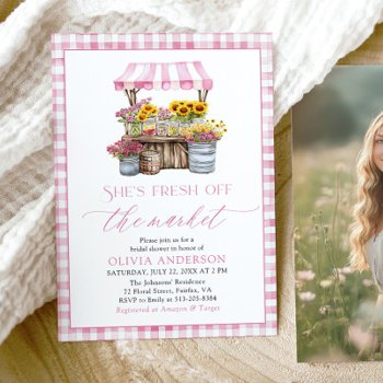 fresh off the market farmers market bridal shower invitation