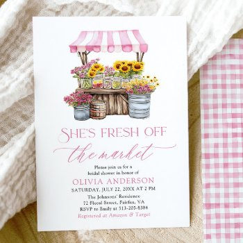 fresh off the market farmers market bridal shower invitation