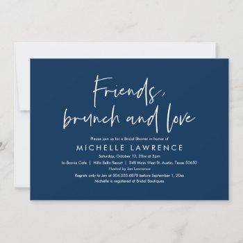 friends, brunch and love, casual bridal shower inv invitation