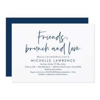 friends, brunch and love, casual bridal shower invitation