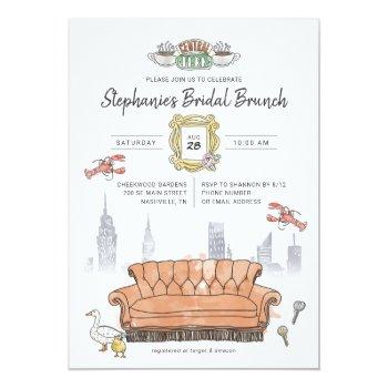 Friends™ | Central Perk Watercolor Bridal Brunch Invitation Front View