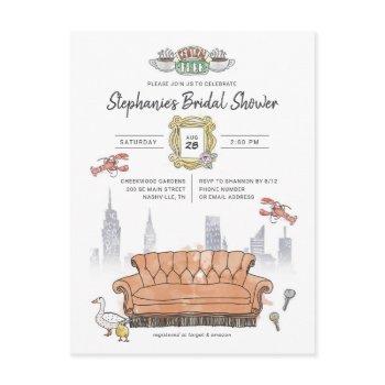 friends™ | central perk watercolor bridal shower postcard