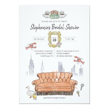 Friends™ | Central Perk Watercolor Bridal Shower Postcard Front View