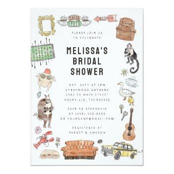 Friends™ Watercolor Icons Bridal Shower Postcard Front View