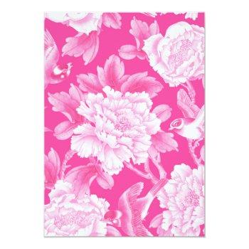Fuchsia Pink Chinoiserie Floral Front View