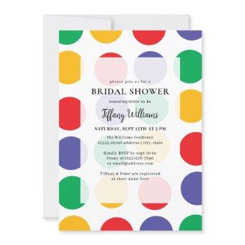 fun retro bright and colorful bridal shower invitation